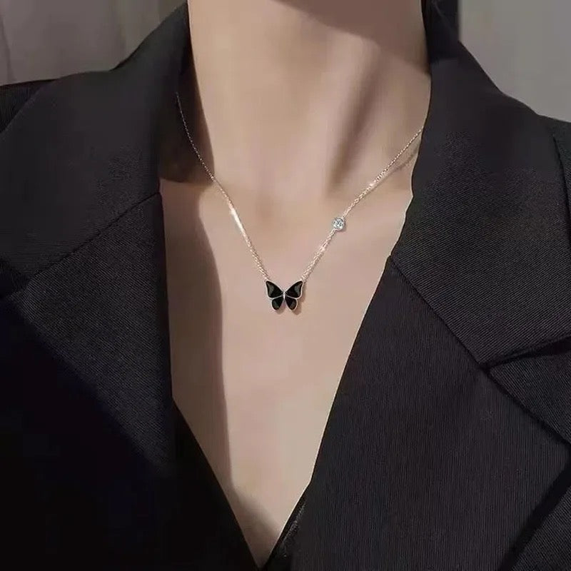Mekki Black Fashion Butterfly Pendant Chain Necklace 🔥