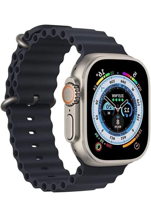 Ultra Smart Watch Black Color For Men & Women - Fitness Activity , Heart Rate , Step Counter & Tracker - Waterproof Display
