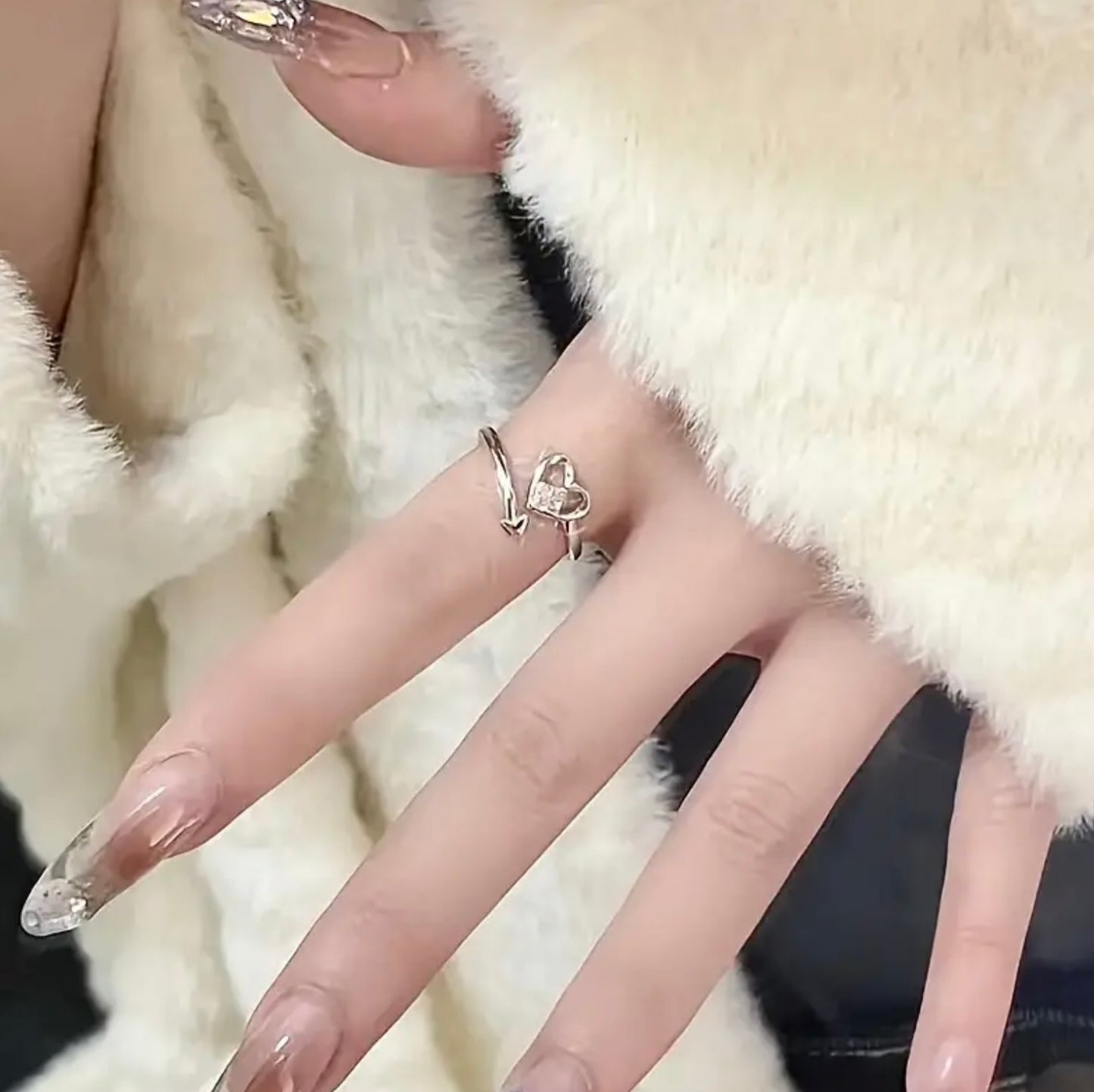 Mekki Luxury Style Ring 💍 Heart ♥️ Open Style Ring