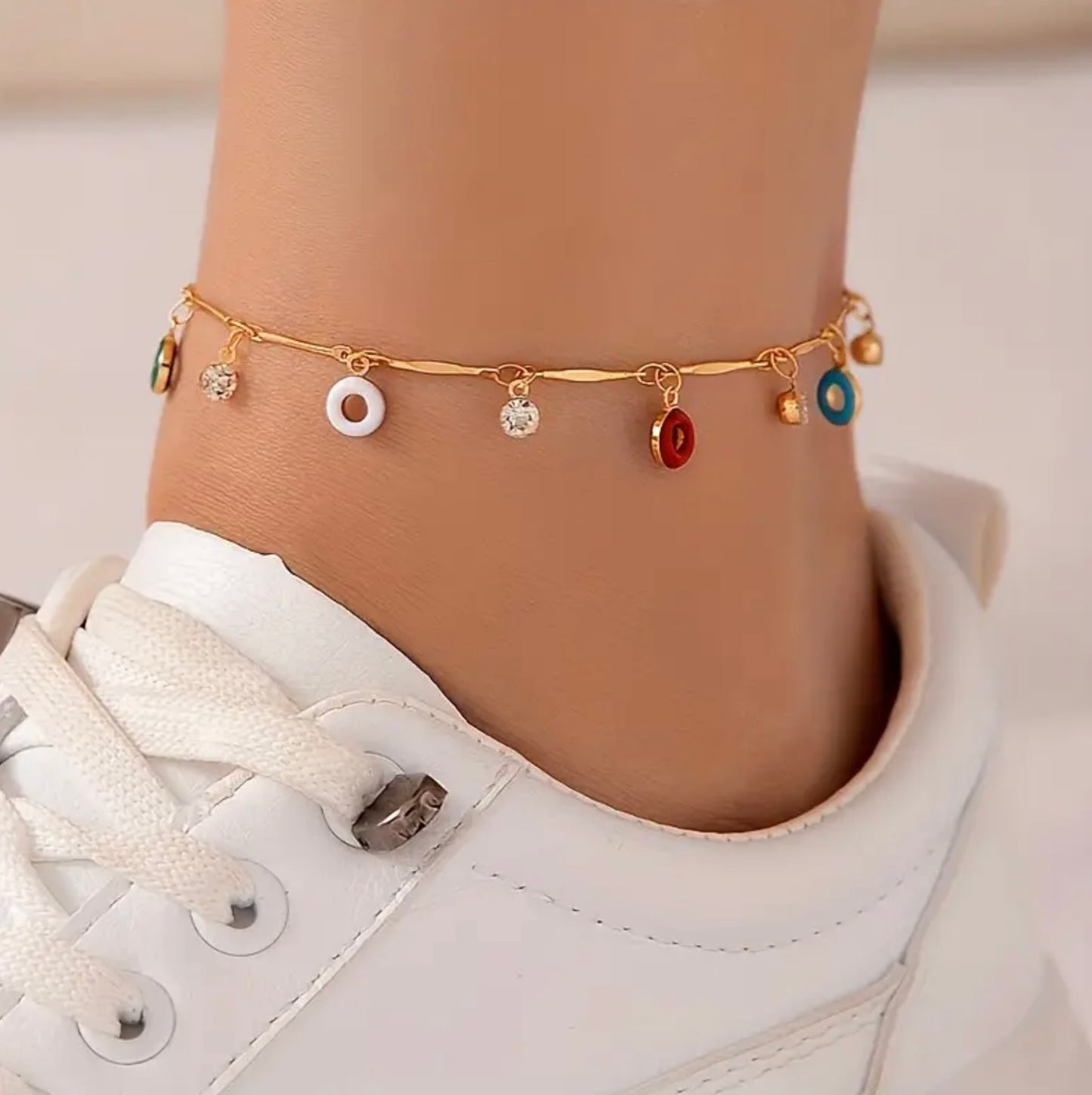 Mekki Luxury Foot Chain 💕 Coulor Beads Tessal Pendant Thin Chain