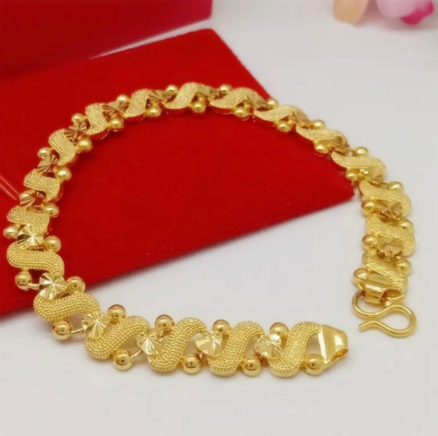 24K Gold Plated Necklace Hand Bracelete