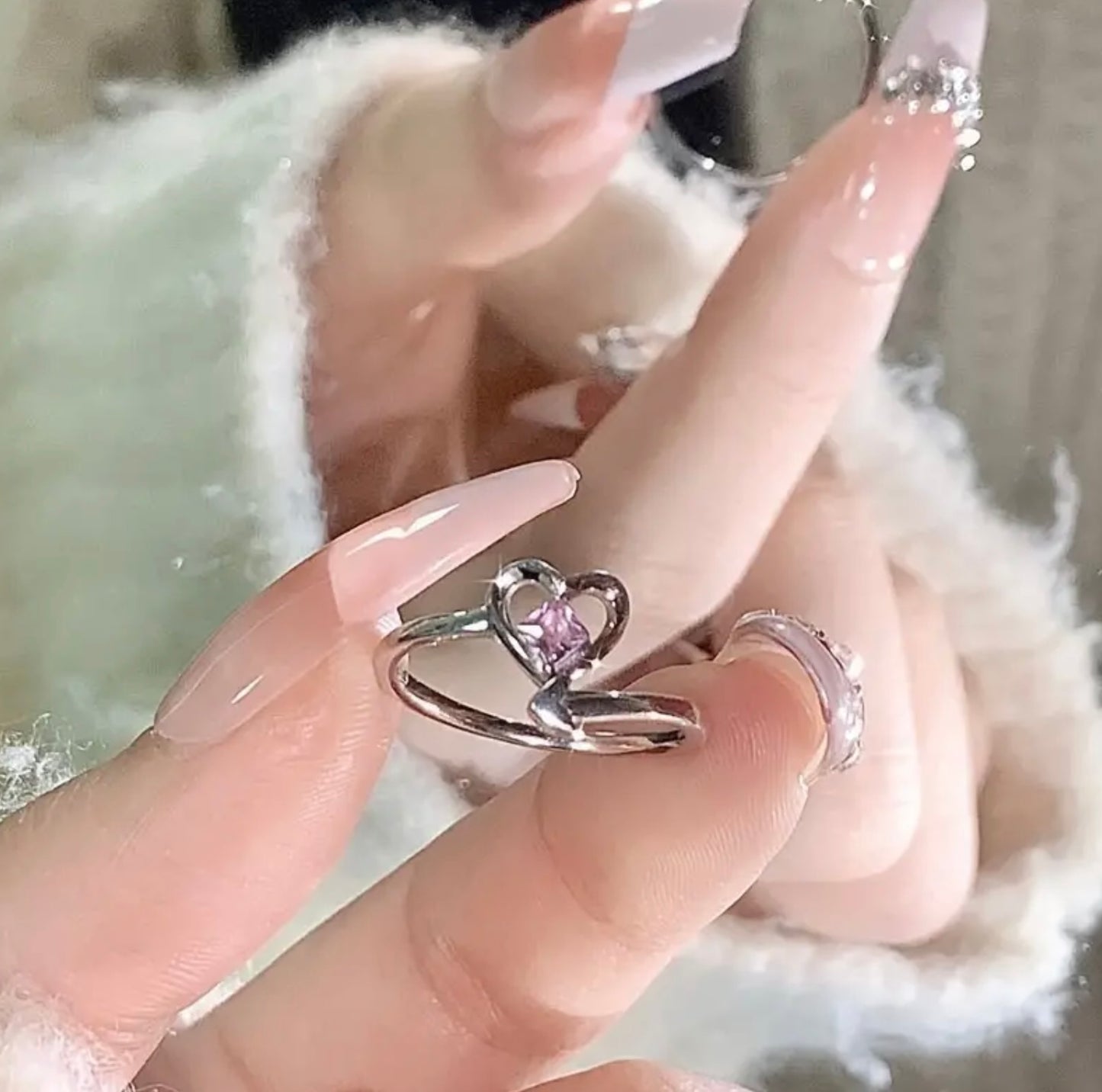Mekki Luxury Style Ring 💍 Heart ♥️ Open Style Ring