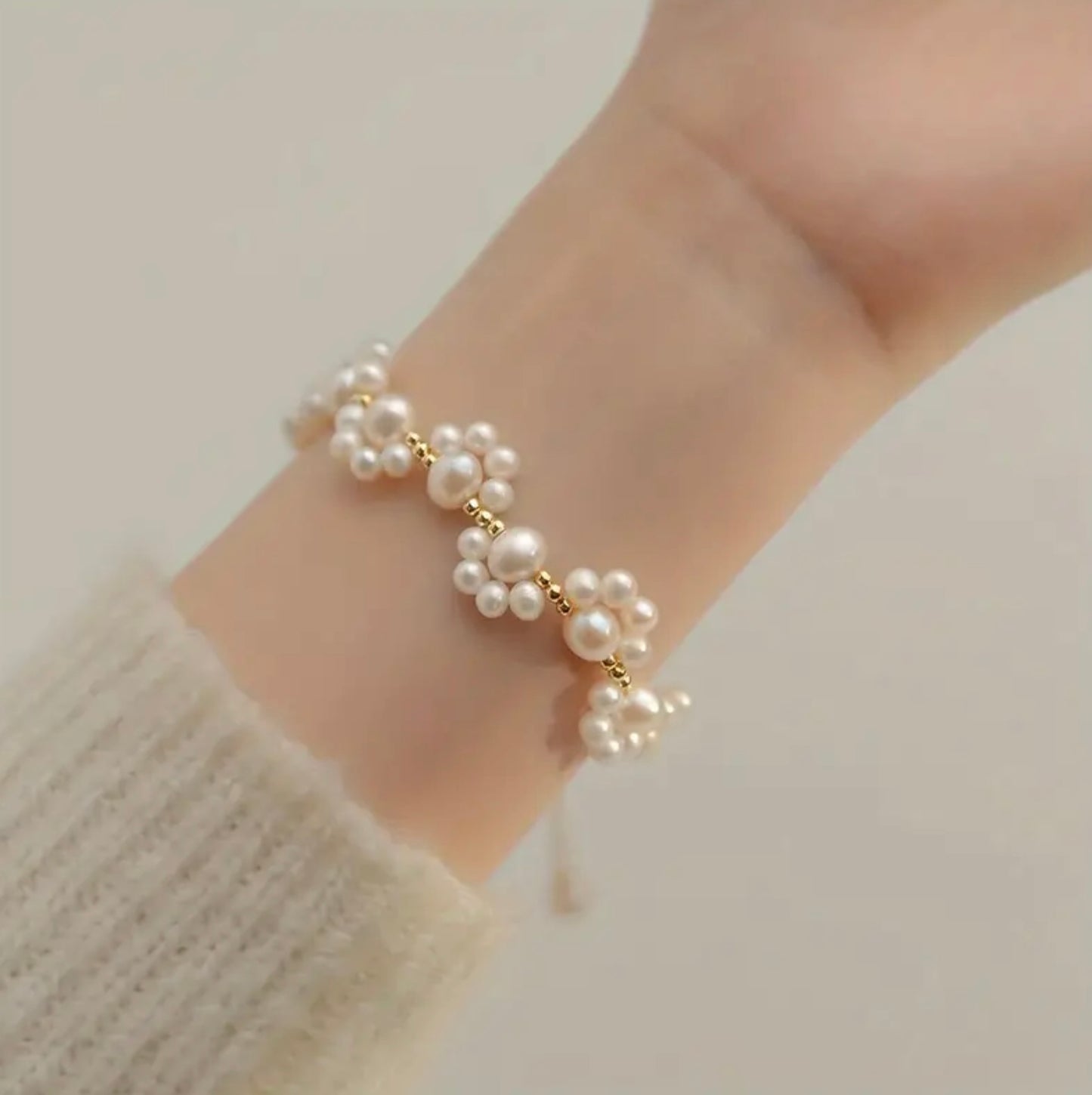 Mekki white Pearl  Hand Bracelete Luxury Hand Chain